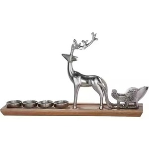 Portavelas Metálico Navideño, Decorativo, para Centro de Mesa Festivo, Decoración del Hogar y Celebraciones - Product Image 1