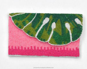 Bolso de Mano de Noche Personalizado con Diseño de Hojas y Cuentas Bordadas Multicolores, Bolso de Fiesta, Bolso de Boda, Regalo Nupcial, Moda de Lujo, Portátil - Product Image 2