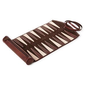 Juego de Backgammon Enrollable de Cuero con Dados y Fichas, Juego Portátil para Dos Jugadores - Product Image 3