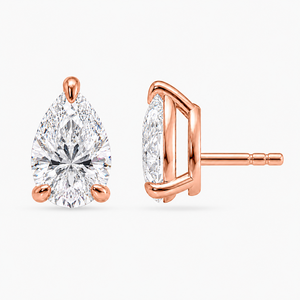 14K Yellow Gold Pear <b>Stud</b> <b>Earrings</b> with Lab Grown Diamond VS-VVS Clarity-Wedding Anniversary & Gift Jewelry - Product Image 2