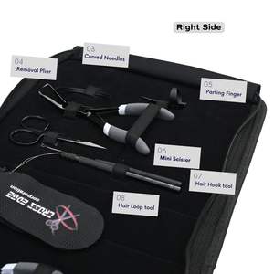 Kit d'outils professionnels en acier inoxydable doré pour extensions de cheveux : Pince de retrait de microlinks, Pince à sertir les micro-anneaux, Outil à crochet professionnel - Product Image 4