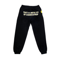 Pantalon unisexe brodé de haute qualité, très vendu, en molleton 100 % coton écologique, style hip-hop, coupe ample et évasée pour l'hiver