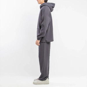 Conjunto de Sudadera y Pantalones Anchos Estampados con Lavado Ácido Estilo Urbano 2026, Chándal Holgado de Forro Polar Suave y Cómodo para Invierno - Product Image 3