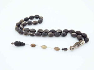 Tasbih artisanal de qualité supérieure à 33 perles, 10mm 12mm, en corne de buffle véritable, objet d'art de collection, pour la prière musulmane - Product Image 6