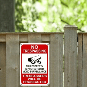 Panneau d'avertissement de surveillance vidéo en métal CIFbuy pour intérieur/extérieur, sécurité maison/bureau avec TikTok pour le service de retrait Temu - Product Image 2