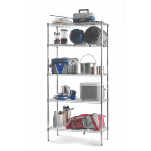 Garagenregale 5-stöckiges Draht-Aufbewahrungsregal 91,4 cm B x 40,6 cm T x 182,9 cm H 794 kg Tragfähigkeit Chrom-Finish - Product Image 5