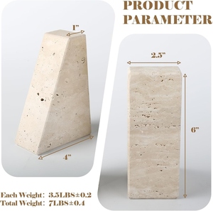 2025 Hot Selling eavy-Duty Stone <b>Book</b> Ends for Hardback <b>Book</b> & Cookbooks Marble Decorative Bookends for Shelves - Product Image 2