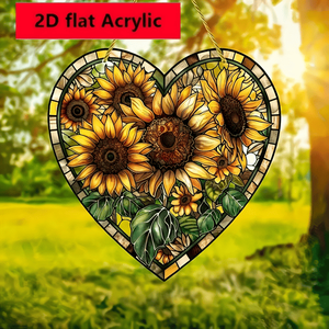 CIFbuy Acrylic Window Hanging Sun Catcher Stile Rustico Girasole Cuore Decorazione Murale Piatta per Casa Regalo di Natale su TikTok - Product Image 5