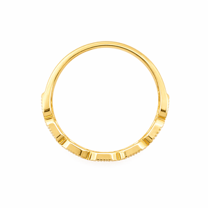 Mens 18KT Yellow Gold Geometric Link Style <b>Ring</b> Micro Pave Cubic Zirconia Multi Section Band <b>Statement</b> Wedding Party Gift - Product Image 4
