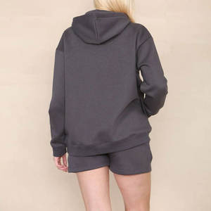 Conjunto de Sudadera con Capucha y Pantalones Cortos para Mujer, Estilo Casual de Dos Piezas, Top de Algodón, Pantalones Cortos con Cintura Elástica, Ropa Urbana de Verano - Product Image 2