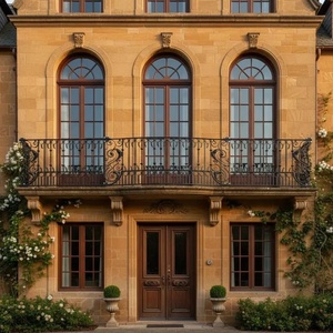 Traditional wrought iron balcony railing featuring intricate patterns and a rust-resistant coating, suitable for outdoor use. - Product Image 5