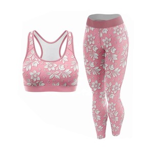 Ensemble de vêtements de sport pour femmes, design floral, vêtements de gym, fitness, entraînement, yoga, pantalon, tenue de sport, vêtements de sport sans couture, ensemble de yoga, gym - Product Image 1