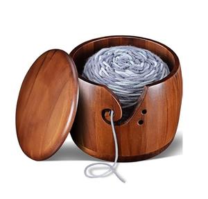 AZ HANDICRAFTS Wooden Yarn Holder <b>Crochet</b> Holes Eco-Friendly Fashion Design Hand Knitting <b>Crochet</b> Bowl Customized Color - Product Image 3
