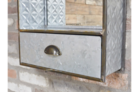 Meuble de salle de bain galvanisé à quantité minimale de commande bas personnalisé avec étagère de rangement en miroir éclairé Décoration de ferme vintage de style antique