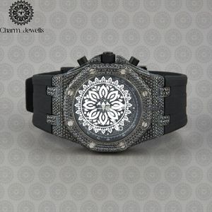 Reloj de Lujo para Hombre Charm_Jewells, Acero Inoxidable, Esfera de 43 mm, Correa de Caucho, Cronógrafo, Movimiento de Cuarzo, Caja Poligonal - Product Image 1