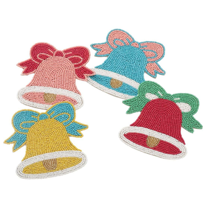 Posavasos Hecho a Mano con Cuentas de Semillas, Diseño de Árbol de Navidad, para Té y Café, Se Acepta Diseño Personalizado, Posavasos con Cuentas, Estilo Único - Product Image 6