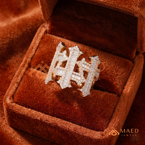 Luxury Rose Gold <b>Statement</b> <b>Ring</b> - Men's Iced Out Square <b>Ring</b> Pink Gold Hip Hop Bling Jewellery Supplier - Product Image 4