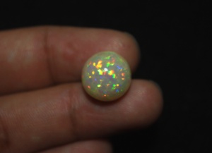 Ópalo Etíope Natural de 13*9mm, Corte Redondo, Gema de 7.80 Quilates, Cabujón, Ópalo de Fuego Multicolor, Piedra de Nacimiento de Octubre para Joyería - Product Image 3