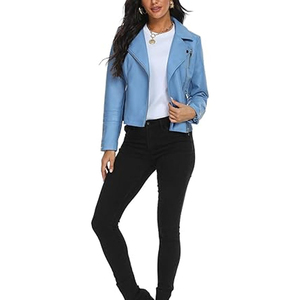 Veste en cuir de mouton 100% de haute qualité pour femmes, rembourrée en coton, coupe-vent, respirante, écologique, nouveau tissu élégant, vente en gros - Product Image 2