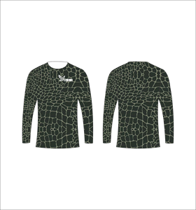 Camiseta Deportiva de Manga Larga con Microestampado Verde Oscuro, Transpirable, para Entrenamiento Físico - Product Image 4