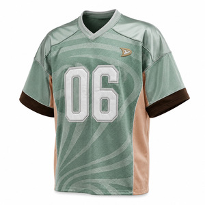 Camiseta de Fútbol Americano Personalizada para Hombre, Manga Corta, Malla Transpirable, Bloques de Color, Cuello Redondo, Ropa Deportiva, Talla Adulto Regular - Product Image 2