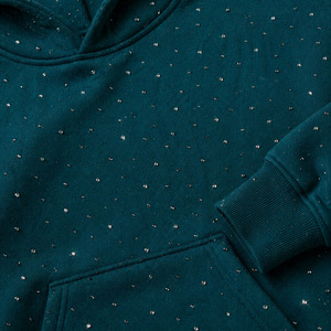 Survêtement à capuche coupe droite longueur intégrale motif à pois 100% coton décontracté pour l'automne avec poches latérales et taille élastique - Product Image 3