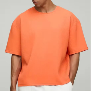 Camiseta de moda oversize para hombre, corte holgado, hombros caídos, ajuste suelto, algodón grueso, proveedor de camisetas streetwear - Product Image 1