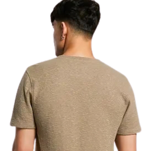 เสื้อยืดคอกลมทรงปกติสำหรับผู้ชาย แขนสั้น เนื้อผ้ามีเท็กซ์เจอร์ สไตล์ลำลอง สั่งทำได้ ขายส่ง เสื้อยืดผ้าฝ้ายเจอร์ซีย์ สำหรับใส่ทุกวัน เสื้อผ้าพื้นฐาน รับผลิตแบบ OEM - Product Image 3