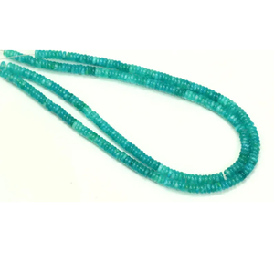 Cuentas Planas de Calcedonia Aqua Natural de 5-6 mm, Cuentas de Calcedonia Azul Cielo Lisas de 15 Pulgadas, Cuentas de Piedras Preciosas Heishi, Joyería al por Mayor - Product Image 4