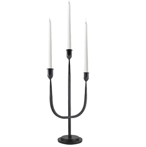 Candelabro de Hierro Forjado a Mano Negro - Decoración Navideña Duradera de Metal para Mesa - Product Image 1