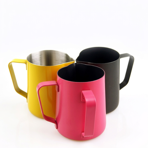 Pot à lait Pot à café à main Pichet à lait Tasse au prix de gros Pichet à lait coloré en acier inoxydable - Product Image 1