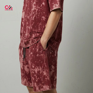 ชุดเซ็ต 2 ชิ้น เสื้อยืดโอเวอร์ไซส์และกางเกงขาสั้นลายมัดย้อม CARE MASTER สำหรับผู้ชาย ผ้าฝ้าย 100% สวมใส่สบายๆ ในฤดูร้อน มีจำหน่ายแล้ว - Product Image 2