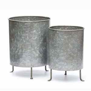 Ensemble de 3 pots en fer galvanisé, design minimaliste, accessoires pour la maison et le jardin - Product Image 5