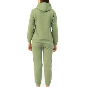 Ensemble de survêtement polaire à capuche pour femme, coupe classique, couleur unie, qualité supérieure, pour la gym et le jogging, vente en gros, personnalisable, OEM, marque privée - Product Image 4