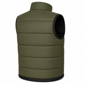 Custom Logo <b>Mens</b> Bubble Vest Stand Collar Full Zipper Two Tone Padded Outerwear <b>Jacket</b> Welt Pockets Custom Contrast Puffer Vest - Product Image 4