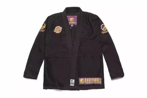 Uniforme de BJJ Shoyoroll Batch 83 Mamba Competitor, 450 GSM, Negro, con Bolsa - Product Image 1