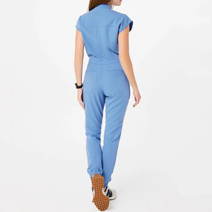Offre Spéciale : Ensemble de Tenues Médicales Extensibles pour Spa et Hôpital – Blouse et Pantalon Jogger à Manches Longues pour Infirmières - Product Image 2