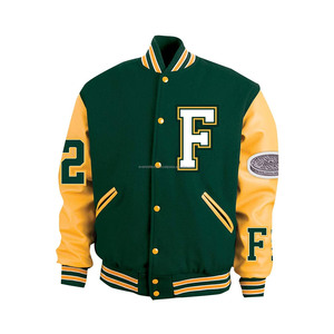 Chaqueta de invierno con bordado personalizado para hombre, chaqueta universitaria con letras, chaqueta de lana cálida, cuero de vaca, diseño de letras personalizable - Product Image 1