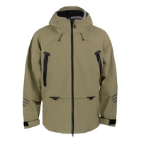 Veste imperméable à capuche pour homme, couleur vert olive, avec fermeture éclair et poches, pour une utilisation en extérieur en hiver