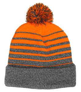 Gorros acrílicos cálidos con pompón para invierno, boina personalizada multicolor, de punto, acrílicos - Product Image 5