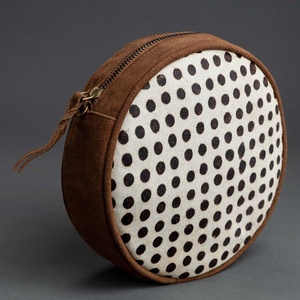 Nuevo monedero de cantimplora de cuero de ante marrón, bolso de punto de bota de cuero genuino, bolso cruzado redondo de cuero de vaca de alta calidad - Product Image 2