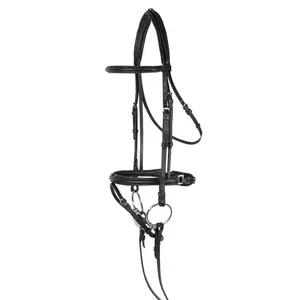 Arnés de cuero americano al por mayor para caballo con cómoda correa acolchada Hanoveriana y frenteira en forma de V - Product Image 1