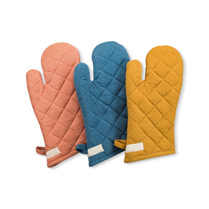 Gant de cuisine résistant à la chaleur pour micro-ondes, en coton imprimé à rayures colorées - Product Image 6