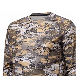 เสื้อยืดล่าสัตว์แขนสั้นผู้ชายพร้อมลายพรางป่าไม้เหมาะสำหรับการเดินทางกลางแจ้งในช่วงฤดูร้อน - Product Image 4