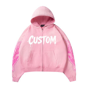 Sudadera con Capucha Extra Grande de Felpa Francesa Gruesa Personalizada para Invierno, Unisex, de Algodón, Cómoda, Elegante, con Bordado de Pedrería, Estilo Urbano - Product Image 2
