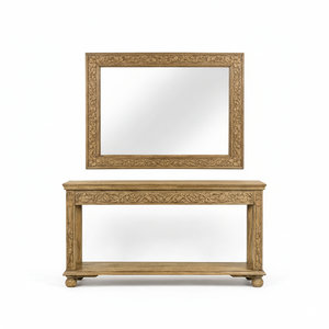 โต๊ะคอนโซลไม้แกะสลักลายกิ่งไม้สุดหรู พร้อมชุดกรอบกระจกตกแต่ง ยอดนิยม มีจำหน่ายสำหรับขายส่ง - Product Image 1