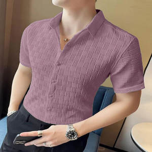 Nouveaux T-shirts noirs décontractés à manches longues col polo en coton respirant disponible en plusieurs tailles en vente en vrac - Product Image 1