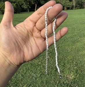 Tobillera de Howlite Blanca de Alta Calidad, Plata de Ley 925, Ajustable, con Piedras Facetadas, para DIY - Product Image 3