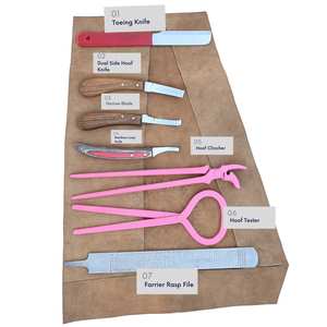 Kit d'outils de fermeur pour le soin et la finition des sabots de cheval : Râpe à sabots, Outil de test, Pince à sabots, Ensemble de couteaux à sabots, Couteau à sabots et boucle - Product Image 3