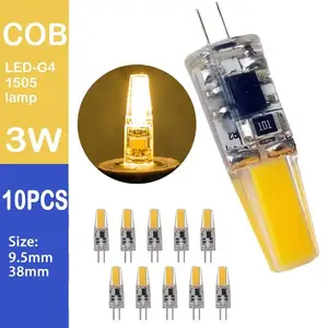 10PCSCOB電球シャンデリアウィックG4Led光源調光可能12vミニダブルピン電球3w省エネランプアクセサリーAC220V